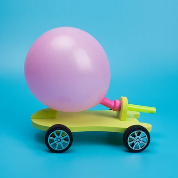 Naključno Barvo DIY Balon Pogon Avtomobila Recoil Sila, Znanost, Tehnologija Preizkusa Študentov Igrače Povratni Pretok Oprema