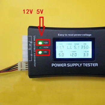 Napajanje Tester Digitalni LCD Zaslon Preverite, Hiter Računalnik 20/24 Pin Napajanje Tester Podporo Merjenje Orodje Instrumen 1pc