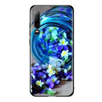 Naravni cvet Za Huawei P40 P30 P20 P10 P9 P8 Lite E 5G 2017 2019 Pro Plus Črn Telefon Primeru