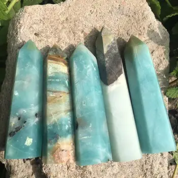 Naravni Karibi Kalcita Kristalno Parcelo Palico Eno Točko Modro Nebo Zdravilni Kamen Stolp Za Dekoracijo
