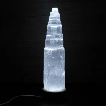 Naravni Quartz Crystal Selenit Stolp Lučka Reiki Zdravilna Mineralna Odvzem Doma Dekoracijo