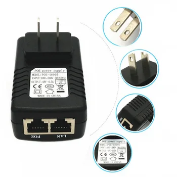 NAS EU Plug CCTV Varnostni Nadzor PoE Napajanje 48V 0.5 A 24W POE Stenske Vtičnice POE Injektor Ethernet Adapter IP Kamero Telefona