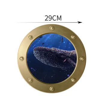 Nasmejan Velikega Kita Podmornica Portalov Okno Stenske Nalepke Pralni stroj Kidroom Dekoracijo Diy Umetnosti Stenske Nalepke PVC Stensko