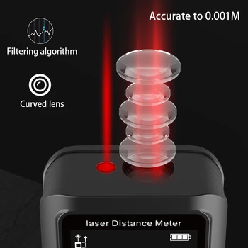 Natančnost 1mm Digitalni Rangefinder Laser Distance Meter Digitalni 70M 120 M Laserski Vladar Range Finder Zgraditi Merilno Orodje