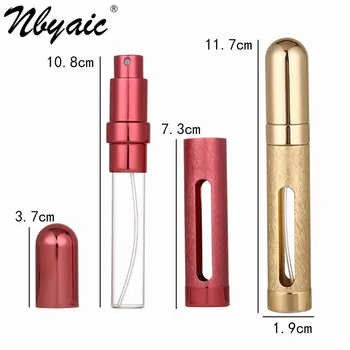 Nbyaic 12ML votlih bullet kovinsko pritisnite vnesite prenosni 1pcs stekleničke parfuma steklenici notranji vodni curek prazno steklenico