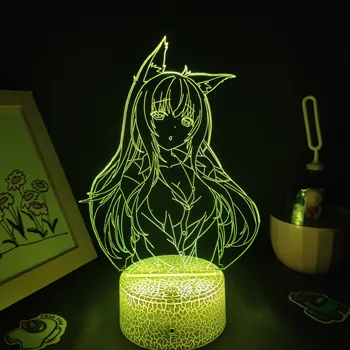 Nekopara Anime Slika Kokosovo 3D Led Žarnice RGB Nočne Luči Rojstni dan Cute Darila Igre Spalnica Postelji Manga Tabela Namizno Dekoracijo