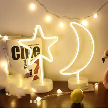 Neon Znak USB LED Dekoracijo Samorog Flamingo Lučka Luna Mavrica Doma Otroško Sobo Postelji Noč Svetlobe Za Otroke otroška Igrače