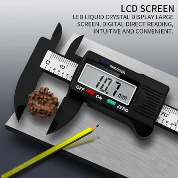 Nerjaveče jeklo, kovinski lupini digitalno kljunasto merilo 0-150mm za merjenje orodje barvni zaslon Lcd Digitalni Elektronski Ogljika