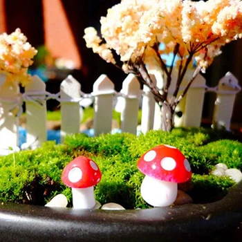 NEW Vroče Prodaje 50Pcs 2 cm Umetno Mini Gob Miniature Pravljice Vrt Moss Terarija Smolo Obrti Okraski Deležev Obrti
