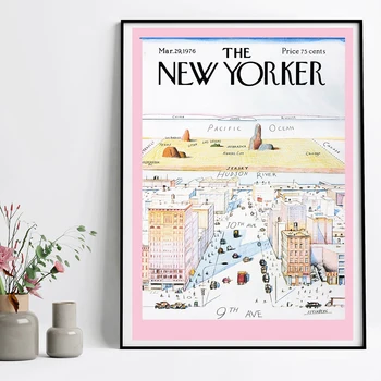 New Yorker Revije Platno Natisne Retro Plakatov in Fotografij Letnik skupinski paket Wall Art Slik, Dnevna Soba Dekoracijo Plakat