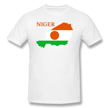 Niger Zemljevid Zastavo Moške Osnovne Kratek Rokav T-Shirt Novost Grafični R282 Vrh tee ZDA Velikost