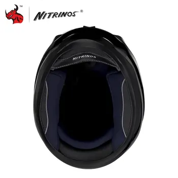 NITRINOS Motoristična Čelada Ženske Osebnosti Moto Capacete Črna Čelada Poln Obraz Moto Čelada Moda motorno kolo Čelada