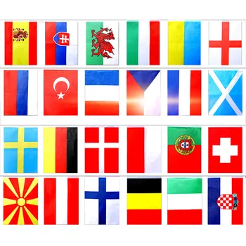 Niz Visi Zastava nogomet Nogomet 24 Ekipa Nacionalno Zastavo Države v Svetu Banner Bunting Evropi Držav Zastave Euro Cup 30x20cm