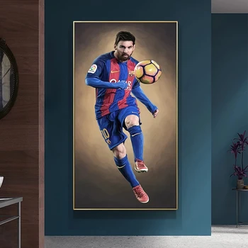 Nogometne Zvezde, Messi in Ronaldo Moderna Dnevna Soba Dekoracijo Doma Zidana(Brez Okvirja)