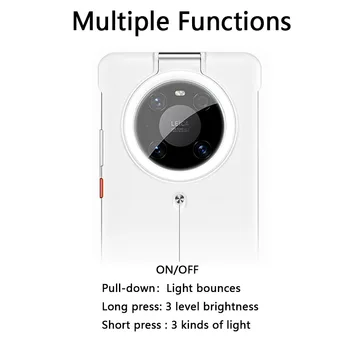 Nohon LED Selfie Svetlobe Telefon Primerih Za Huawei P30 Pro Primeru Ring Flash Prenosni Coque Za Mate 30 40 Pro P40 Hrbtni Pokrovček Fundas
