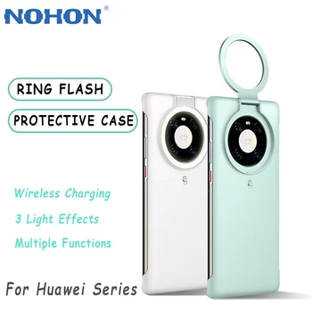 Nohon LED Selfie Svetlobe Telefon Primerih Za Huawei P30 Pro Primeru Ring Flash Prenosni Coque Za Mate 30 40 Pro P40 Hrbtni Pokrovček Fundas