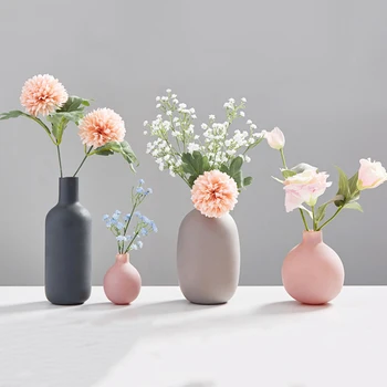Nordijska Evropa Steklena Vaza Doma Dekoracijo Sodobno Keramično Vazo Posušen Cvet Vaze za Dom Dnevna Soba Dekor Namizni Roza
