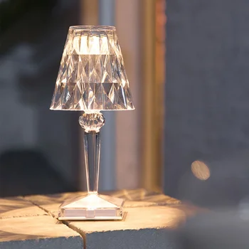 Nordijska Kristalno Bar Tabela Light Touch Senzor LED Svetilko ob Postelji Sodobne Ustvarjalne Akril Vzdušje Tabela Luč Za Restavraciji Cafe