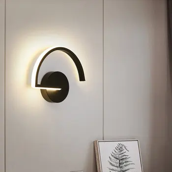 Nordijska linijo črno in belo ustvarjalne osebnosti stenske svetilke oblikovalec dekoracijo led spalnica postelji sodobne oltarja stenska svetilka
