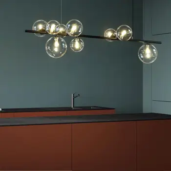 Nordijska Čarobni Fižol Stekleno Kroglo Jedilnico LED Lestenci, kavarna, Bar Hanglamp Spalnica Dekor Visi svetlobna telesa