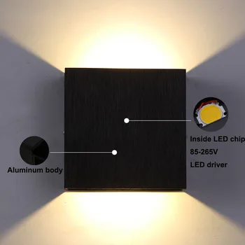 Notranji Cube LED Stenske Luči, 6W Zatemniti Aluminija Sconces Oltarja Stopnice Spalnica, Balkon Doma Dekor Stenske Svetlobne Napeljave