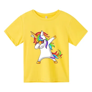 Nov poletni 2021 dekleta/fantje T-shirt bombaž otrok vrh risanka samorog športnih T-shirt barva T-shirt