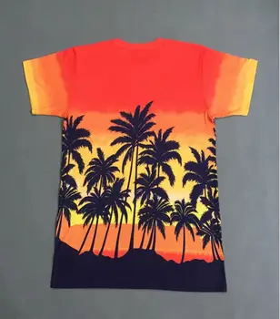 Nov poletni Svoboden Hawaiian Kokosovo Oranžna Krog Vratu T-shirt