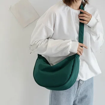 Nov Preprost Platno Dame Torba Messenger Bag Žensk korejski Velike Najlon Tkanine, Messenger Bag Dame Torbici