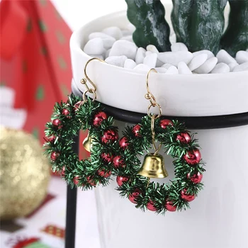 Nova Božič Uhani, Obesek Božično Drevo Snežinka Bell Santa Claus Čevlji, Uhani, Modni Priložnostne Nakit Darilo