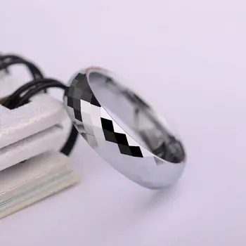Nova Moda Belo Volfram Poročni prstan Bleščečo Srebrno Večplastni Dome Band 3,5 mm/5 mm Velikost 4-13 Brezplačna Dostava