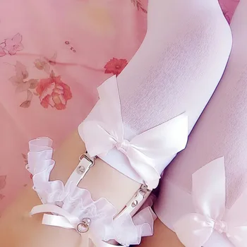 Nova moda ljubka Lolita Srce Seksi Stegno Obroč Čipke Podveze Japonski Dekle je Suspender podvezice pasu seksi nogavice, anti-slip posnetek