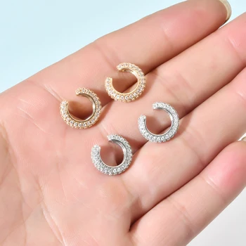 Nova moda preprost mikro vdelan cirkon earclip primerna za ženske / Dekleta sladko romantično polno diamant nakit uhani ER-504