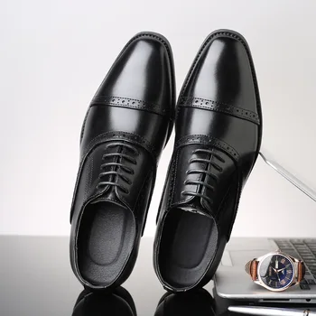 Nova Moda Človek Formalno Čevlji Visoke Kakovosti Dihanje PU Usnje Osebnost Moških Poslovno Obleko Loafers Oxford Poročni Čevlji 48