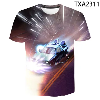 Nova moška T-shirt Nazaj v prihodnost T-shirt Marty in njegov fuzijske energije futurističen avto 3D tiskanih otrok vrh Kul T-shirt
