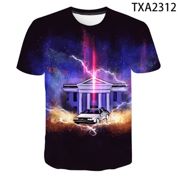 Nova moška T-shirt Nazaj v prihodnost T-shirt Marty in njegov fuzijske energije futurističen avto 3D tiskanih otrok vrh Kul T-shirt
