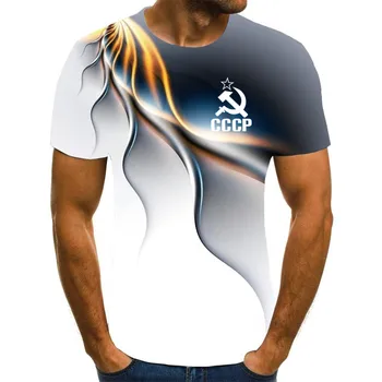 Nova moška T-shirt Poletje CCCP Rusija T-shirt Moški Sovjetske zveze Sovjetskih moška T-shirt Kratek Rokav Moskvi Moških Tees O Vratu Vrh XXS-