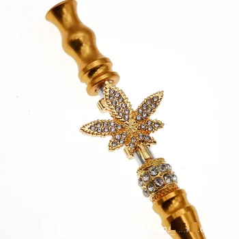 Nova Zasnova Maple Leaf DIY Ročno Kajenje Vdelan Diamant Nakit Ustnik Shisha Topi Imetnik Hookah Nasveti