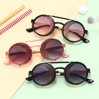 Nova Zasnova Steampunk otroška sončna Očala Fantje Dekleta Modni Retro Potovanja Plaži UV400 sončna Očala Baby Otroci Očala Odtenki