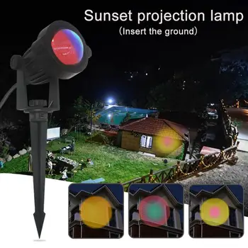 Nova Zunanja LED Mavrični sončni Zahod-Projekcija Svetlobe Foto Svetlobe Ozadja Vzdušje Light Spot Luči USB Noč Svetlobe S Stojalom