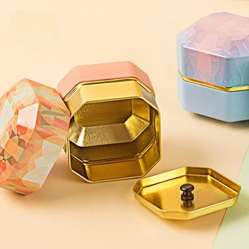 Nova čaj pločevinke octagonal sveča cvet čaj pločevinke prenosni univerzalni kuhinjski čaj polje pločevinke sladkarije pločevinke čaj pločevinke škatla za shranjevanje