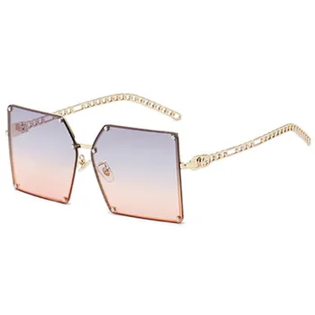 Nove Evropske in Ameriške verige polje retro očala za moške in ženske kovinska sončna očala moda gradient dežnik sončna očala
