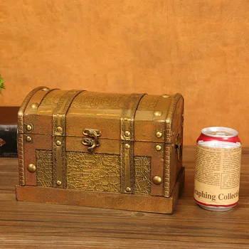 Nove lesene zlati zaklad polje starinsko leseno škatlo streljanje rekviziti zunanje trgovine pirate box darilo dekoracijo polje