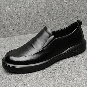 Nove Luksuzne Blagovne Znamke, Usnje, Modni Moški Poslovno Obleko Loafers Pointy Črne Čevlje Oxford Dihanje Formalno Poročni Čevlji