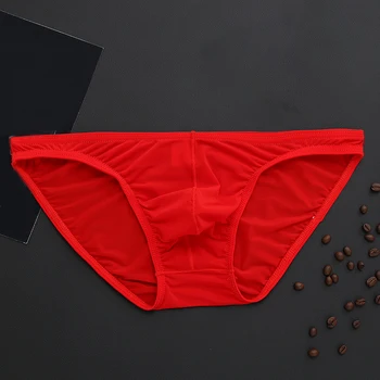 Nove Modne Moške kratke Hlače spodnje Perilo za Moške Seksi Ledu Svile Mini Bikini Hlačke Spodnje Man U Konveksna Ultra Tanke Hlačke Hombre