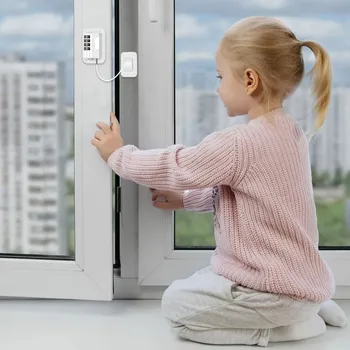 Nove Močno Lepljiv Okno Zaklepanje Zaščito Otrok Pred Boli Vrat Omare Omejevalnik Geslo Enostavno Namestite Otroške Varnostne Ključavnice