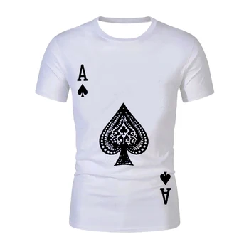 Nove Moške 3D Tiskanje Poker T-shirt Solitaire Moške Zabava T-shirt Vrh Priložnostne Latest Visoke Kakovosti Nove Ustvarjalne T-shirt