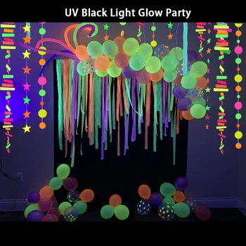 Novo!12 Happy Birthday Sijaj Baloni UV Blacklight Reaktivni Neon Stranka Ballon Pika Božič Balon Poroko Svetlobna Baloni