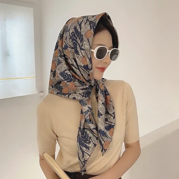 Novo 2021 tiskanje 90 kvadratnih šal ženske spomladi in jeseni, poleti pred soncem šal mehko moda šifon hidžab šal poncho