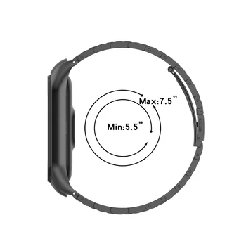 Novo iz Nerjavečega Jekla, Trak Za Xiaomi Mi Band 6 5 4 Zapestnica Kovinski Watchband za Xiaomi Mi Band 4 5 6 Watch Trak Dodatki