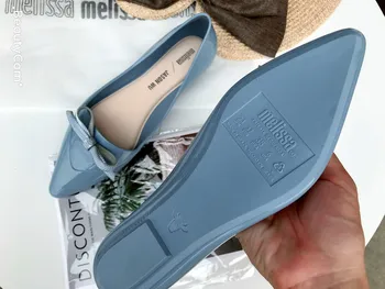 Novo Melissa žensk enotni čevlji modni Evropsko in Ameriško usmerjen ravno edini čevelj nogo korejski sandali lok jelly čevlji SHW055
